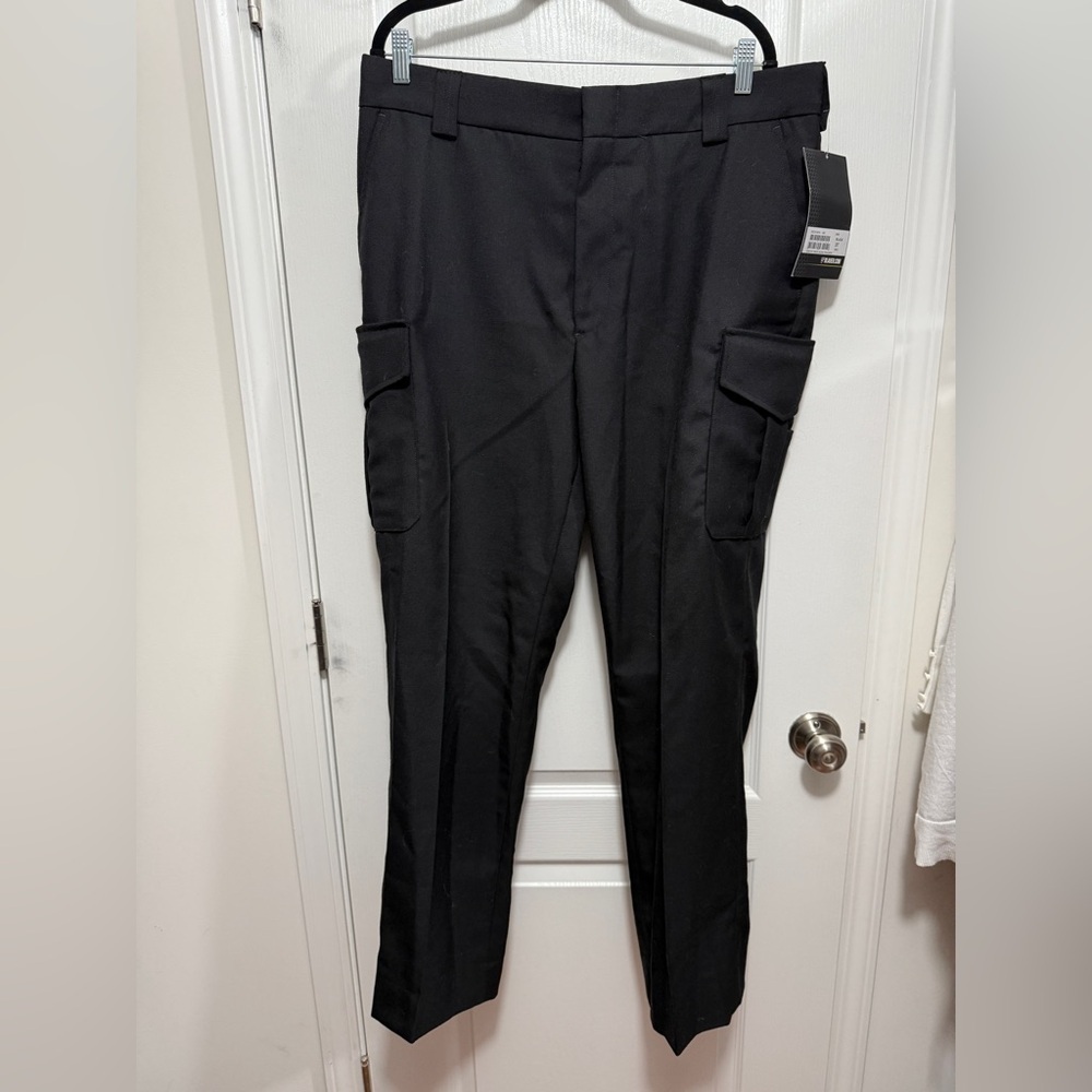 NWT BLAUER 8565 Side Pocket Wool Blend Trousers Pants Black Mens 37 regular X 31
